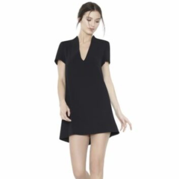 NWT $265 Alice + Olivia Black Seamed V-Neck Boxy Dress in size XS! - Picture 2 of 8